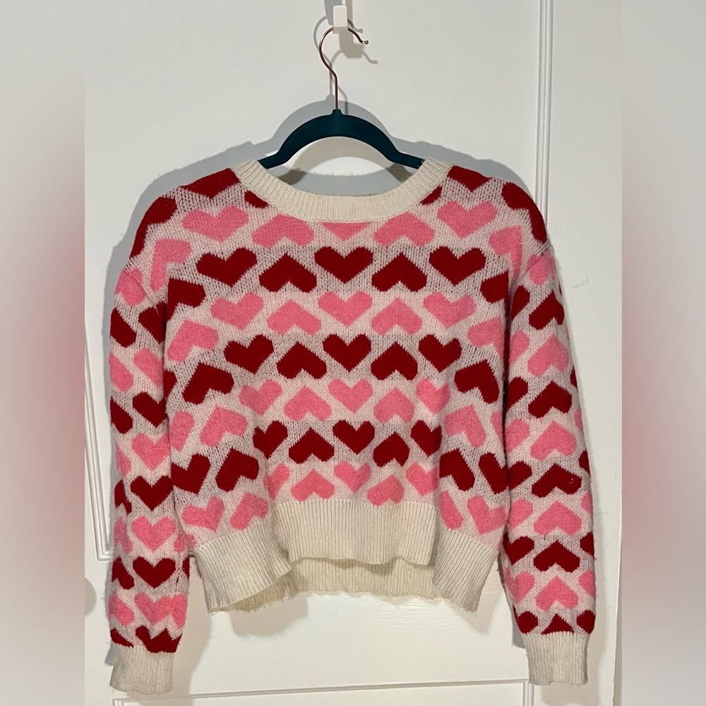 Charming Heart Sweater - Pink and Red